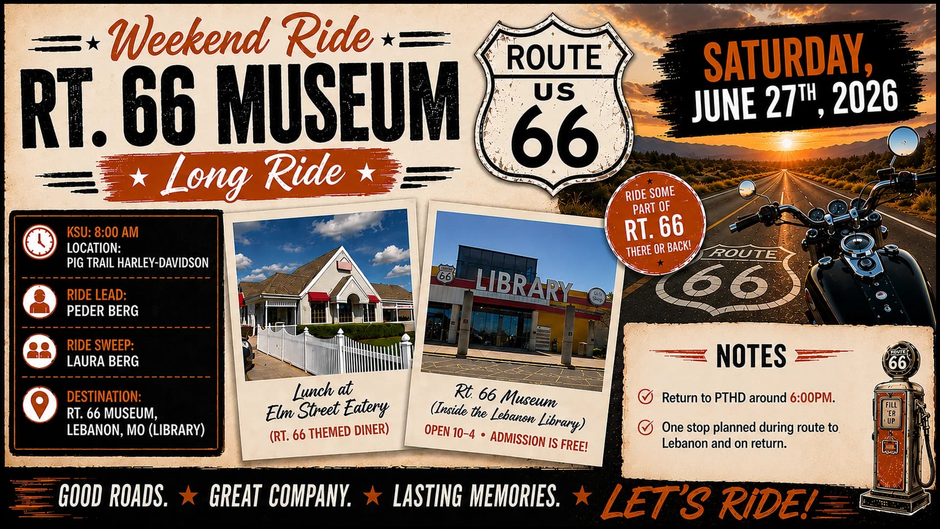 Weekend Ride: Rt. 66 Museum: Long Ride
